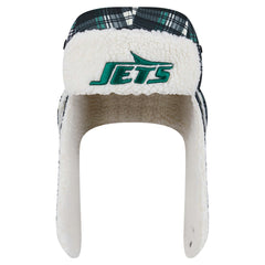 New York Jets New Era Sideline Plaid Sherpa Trapper Hat - Black Hats