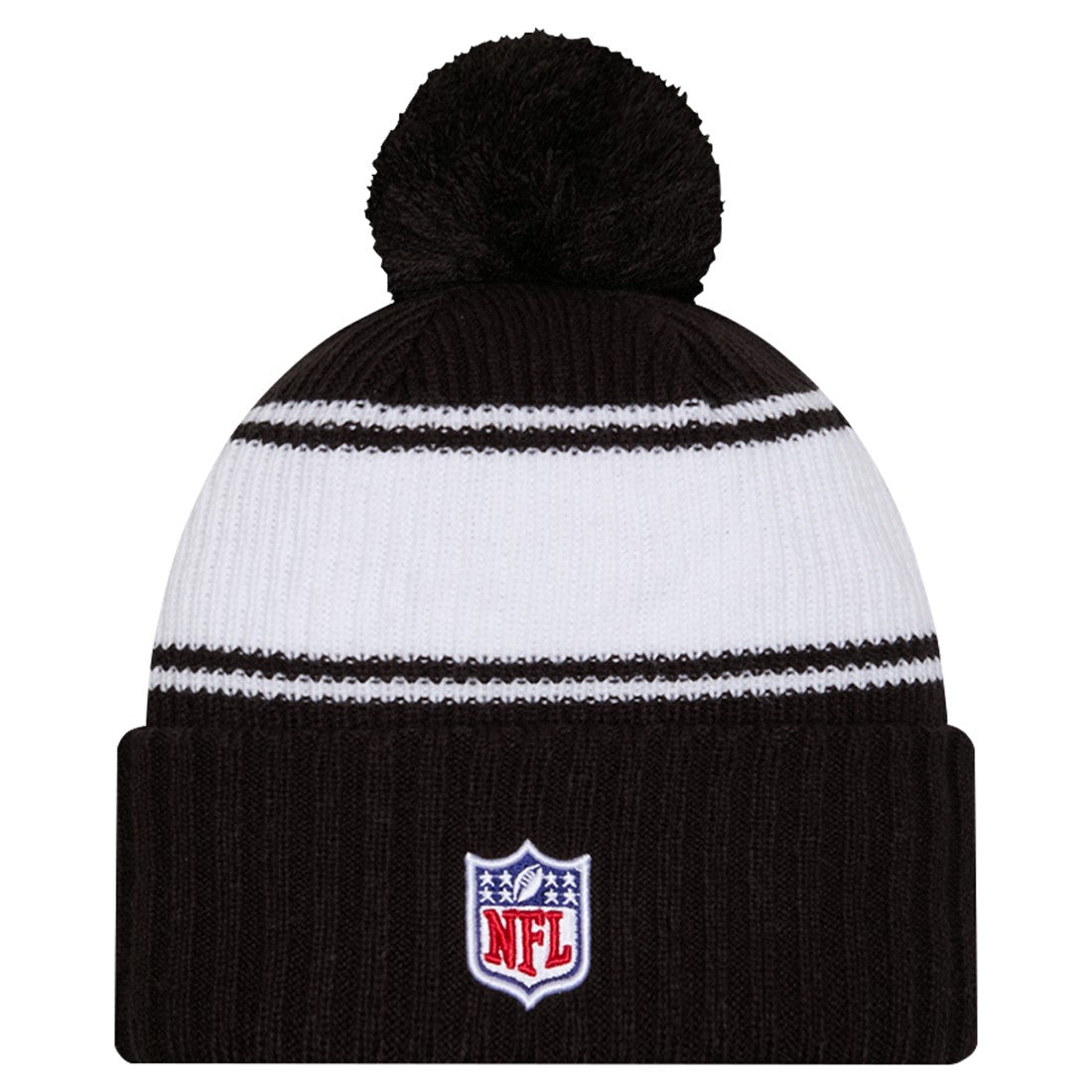 New York Jets New Era Youth 2024/25 Sideline Cuffed Knit Hat with Pom - Black Hats