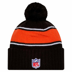 Cincinnati Bengals New Era Youth 2024 Sideline Sport Cuffed Knit Hat with Pom - Black Hats