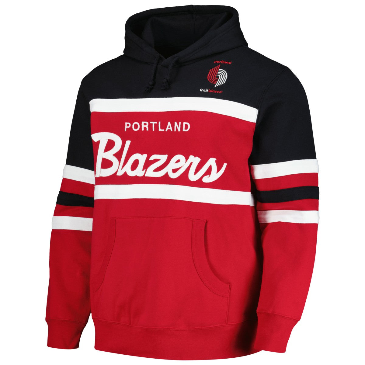 Portland Trail Blazers Head Coach Pullover Hoodie Red/Black - Mitchell & Ness