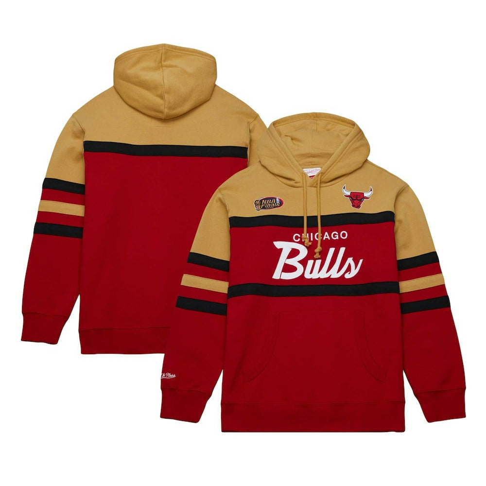 Chicago Bulls Head Coach Pullover Hoodie Red/Gold - Mitchell & Ness