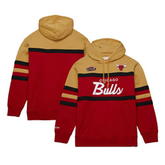 Chicago Bulls Head Coach Pullover Hoodie Red/Gold - Mitchell & Ness