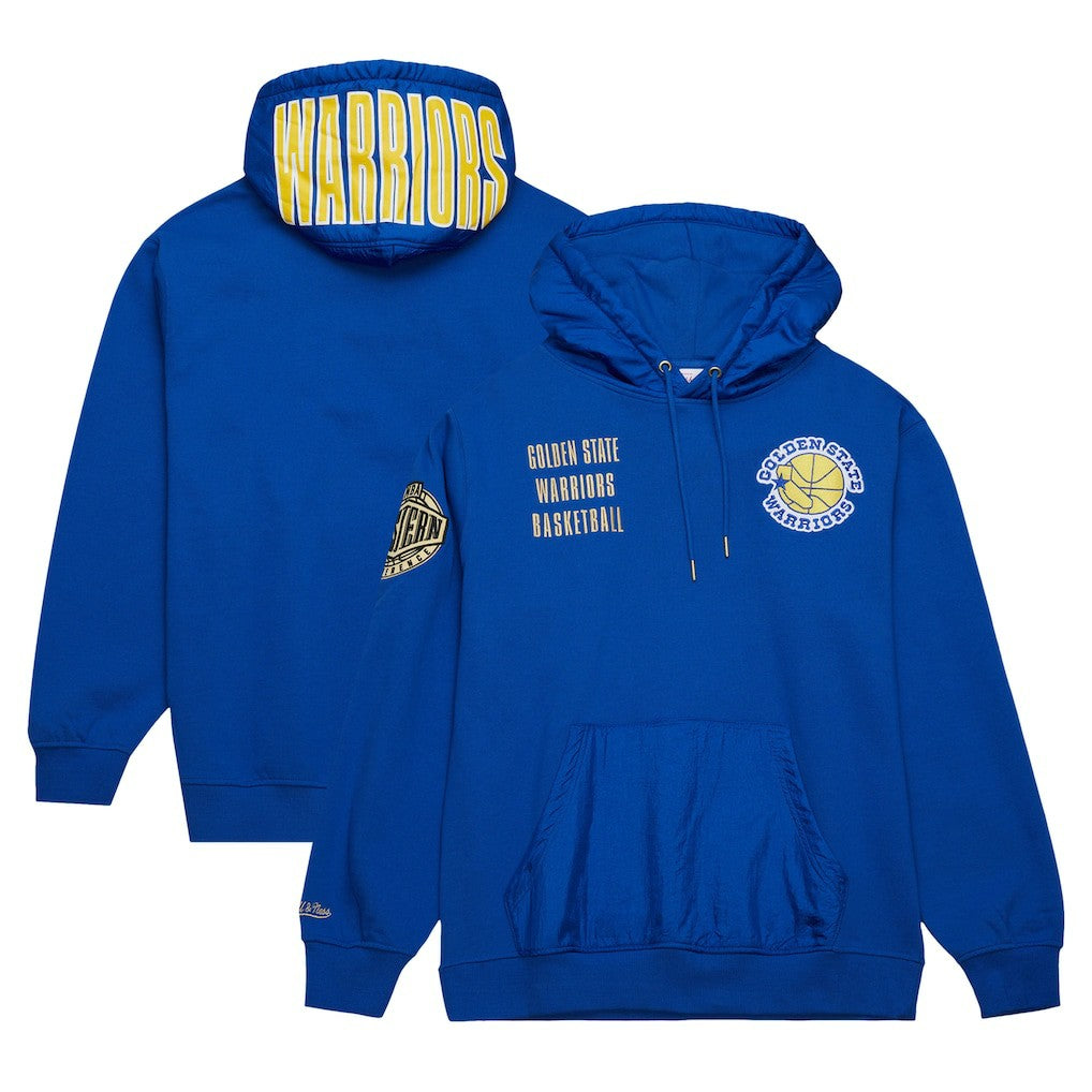 Golden State Warriors Team OG 2.0 Vintage Logo Fleece Pullover Hoodie Royal - Mitchell & Ness outlet
