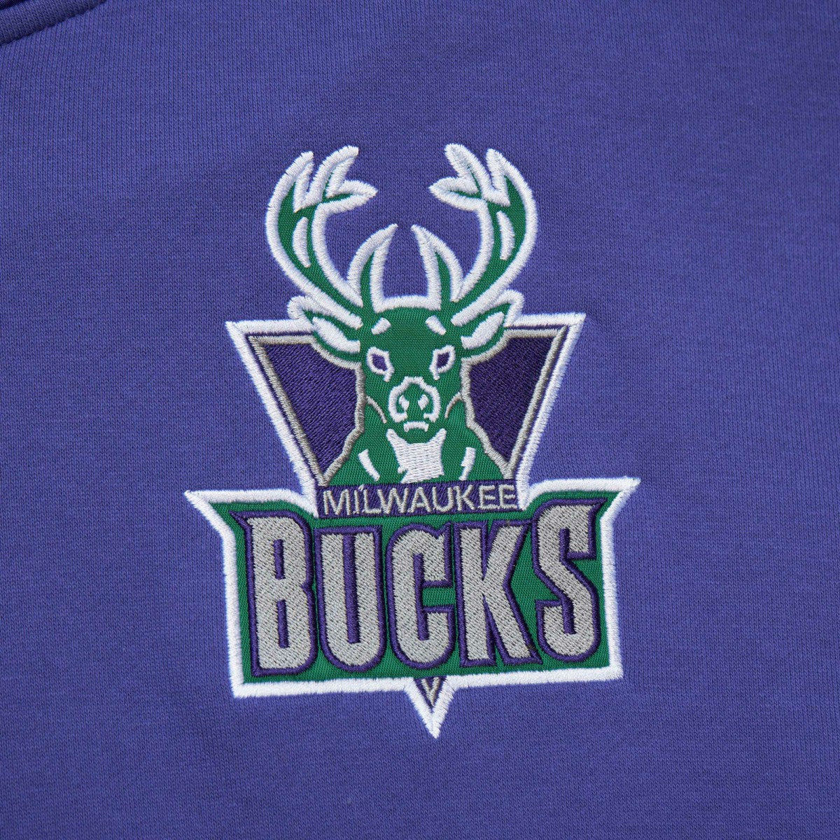 Milwaukee Bucks Team OG 2.0 Vintage Logo Fleece Pullover Hoodie Purple - Mitchell & Ness