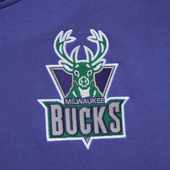 Milwaukee Bucks Team OG 2.0 Vintage Logo Fleece Pullover Hoodie Purple - Mitchell & Ness