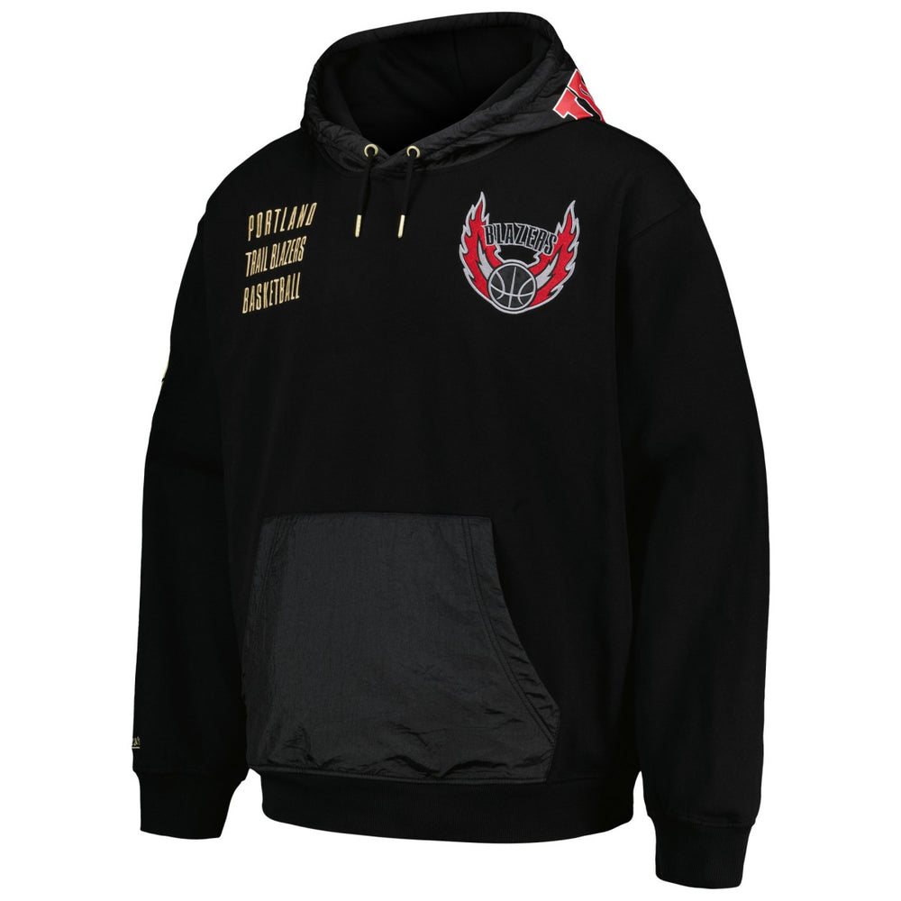 Portland Trail Blazers Team OG 2.0 Vintage Logo Fleece Pullover Hoodie Black - Mitchell & Ness