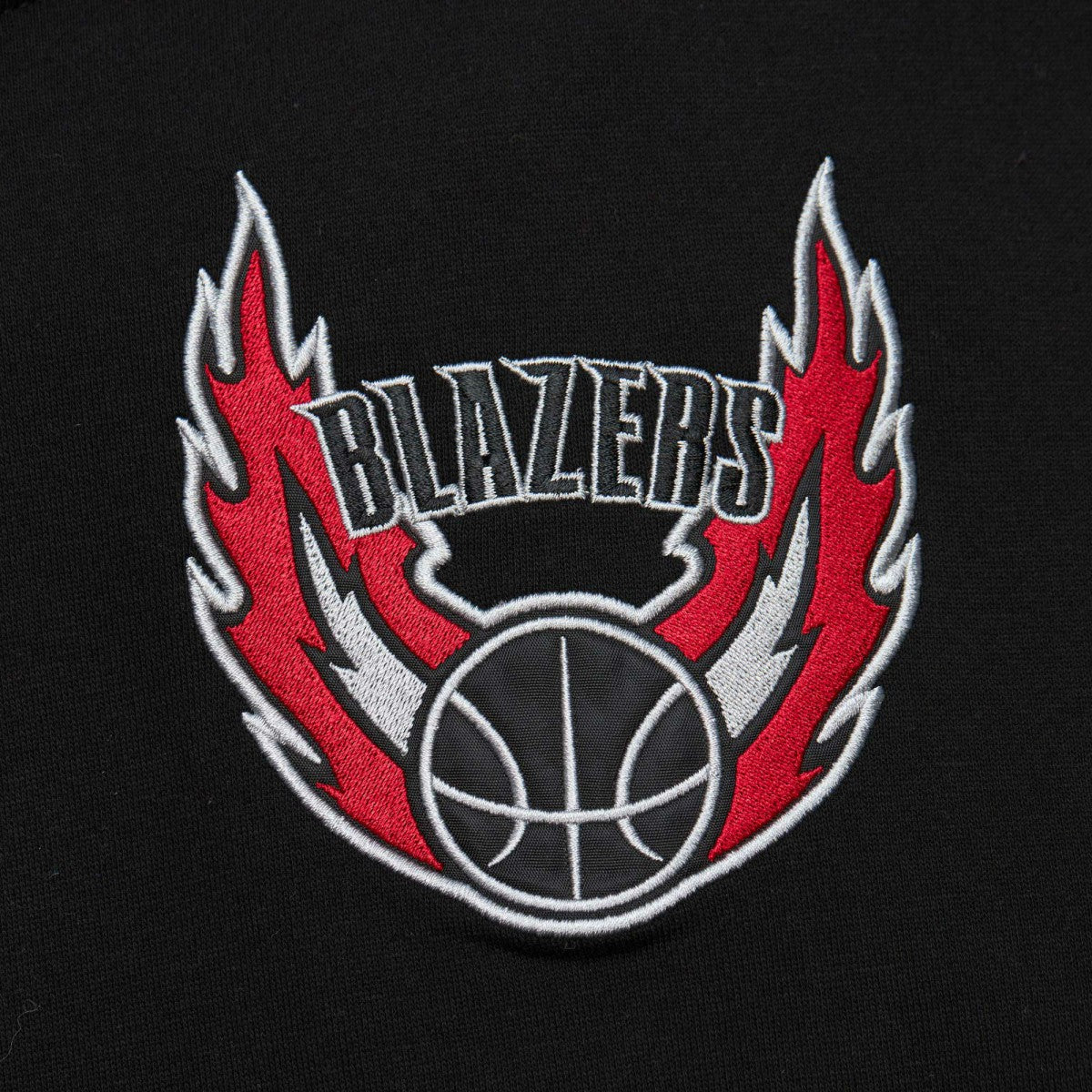 Portland Trail Blazers Team OG 2.0 Vintage Logo Fleece Pullover Hoodie Black - Mitchell & Ness