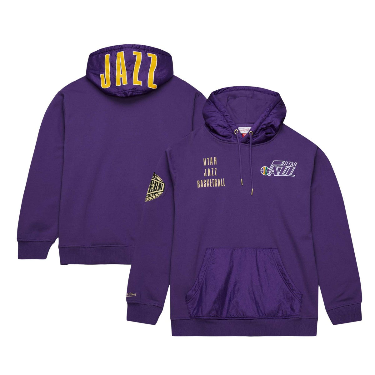 Utah Jazz Team OG 2.0 Vintage Logo Fleece Pullover Hoodie Purple - Mitchell & Ness