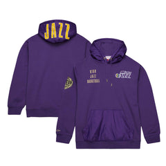 Utah Jazz Team OG 2.0 Vintage Logo Fleece Pullover Hoodie Purple - Mitchell & Ness