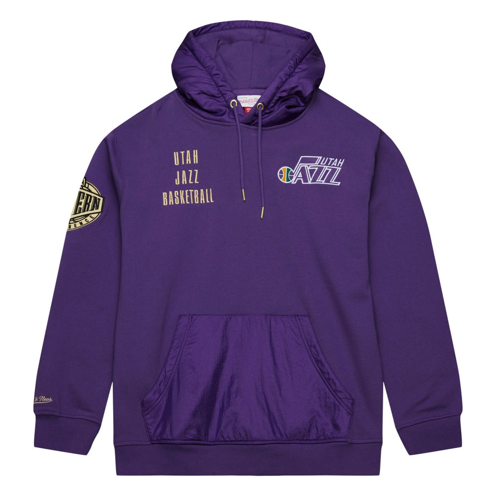 Utah Jazz Team OG 2.0 Vintage Logo Fleece Pullover Hoodie Purple - Mitchell & Ness