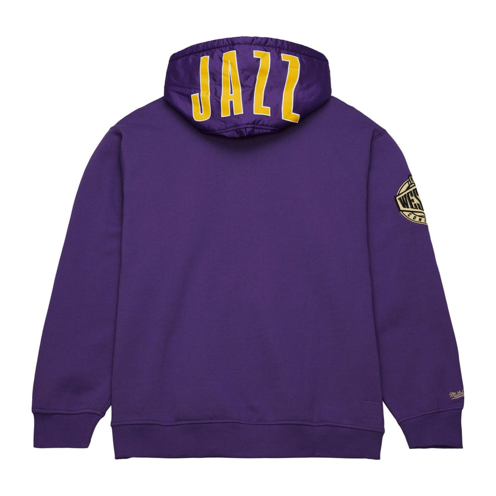 Utah Jazz Team OG 2.0 Vintage Logo Fleece Pullover Hoodie Purple - Mitchell & Ness