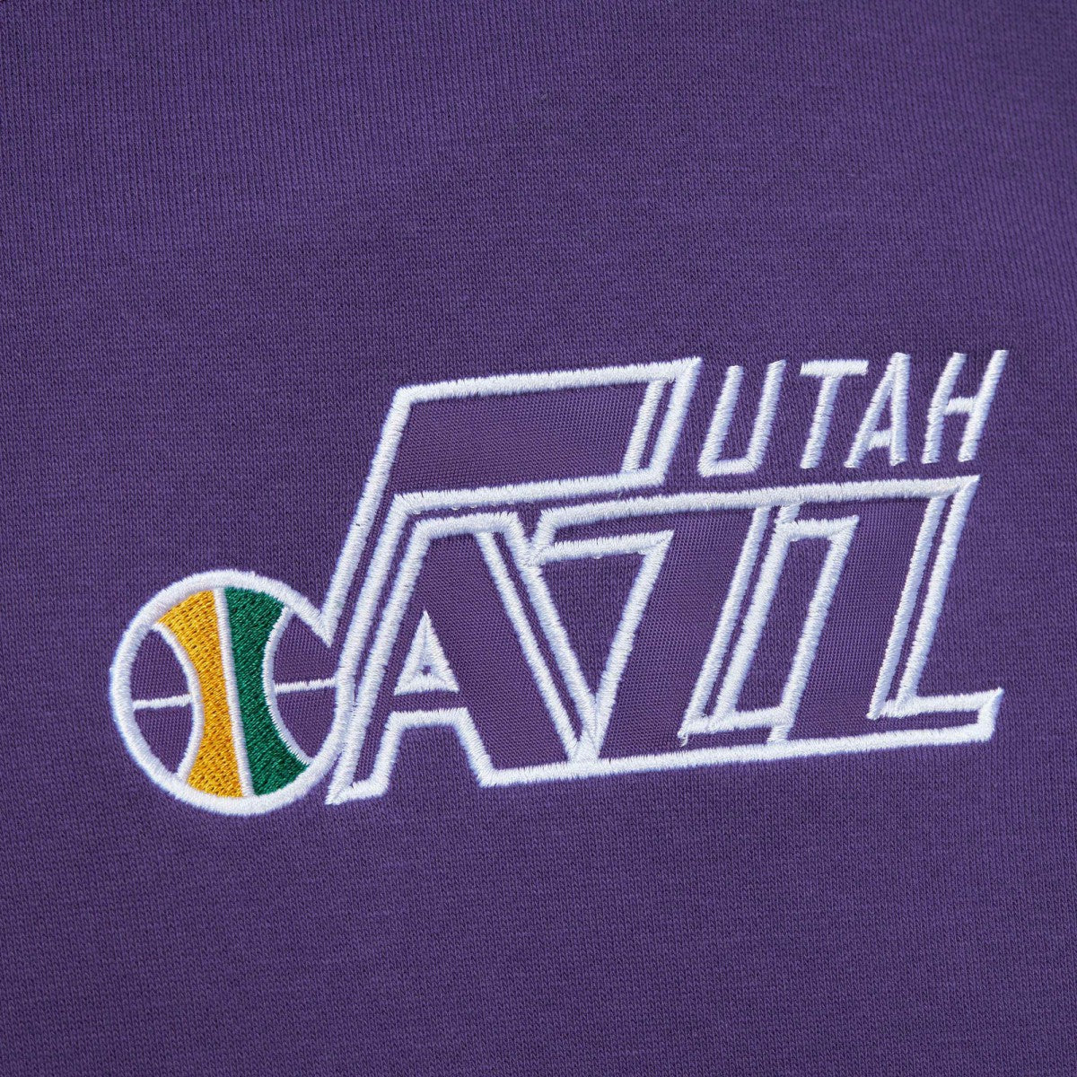 Utah Jazz Team OG 2.0 Vintage Logo Fleece Pullover Hoodie Purple - Mitchell & Ness