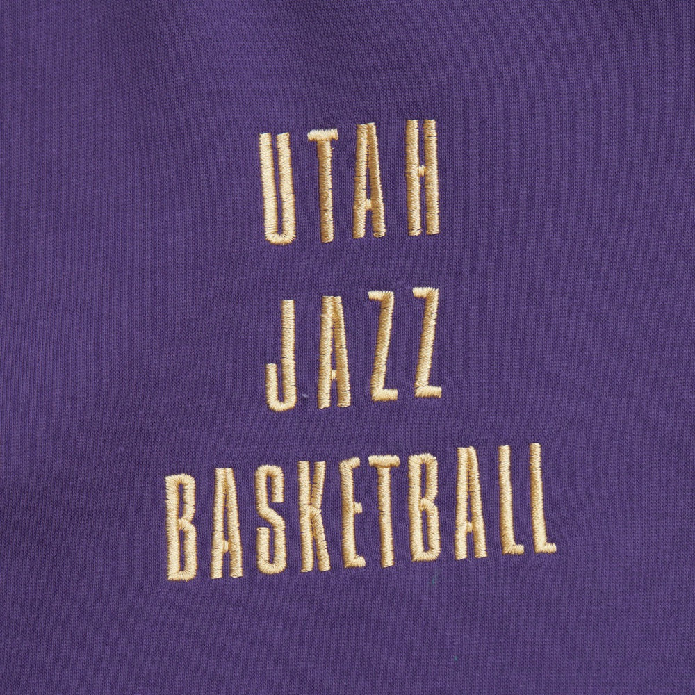 Utah Jazz Team OG 2.0 Vintage Logo Fleece Pullover Hoodie Purple - Mitchell & Ness