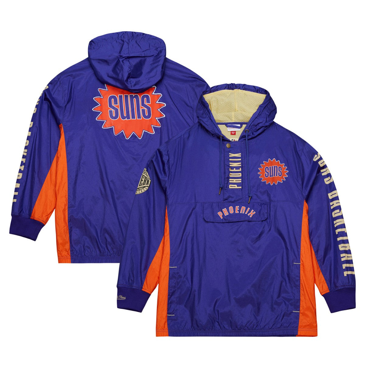 Phoenix Suns Team OG 2.0 Vintage Logo Anorak Windbreaker Quarter-Zip Jacket Purple - Mitchell & Ness