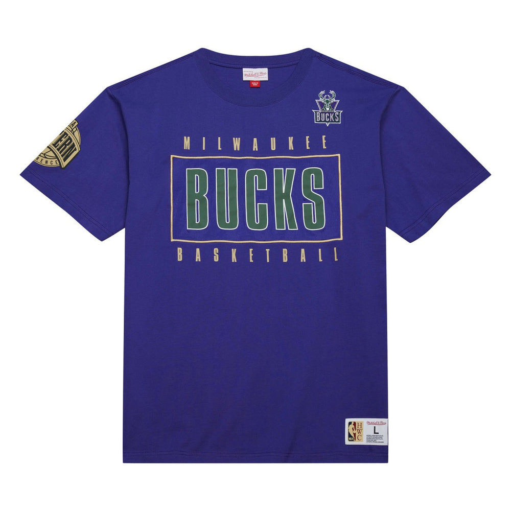 Milwaukee Bucks Hardwood Classics Team OG 2.0 Premium Vintage Logo T-Shirt Purple - Mitchell & Ness