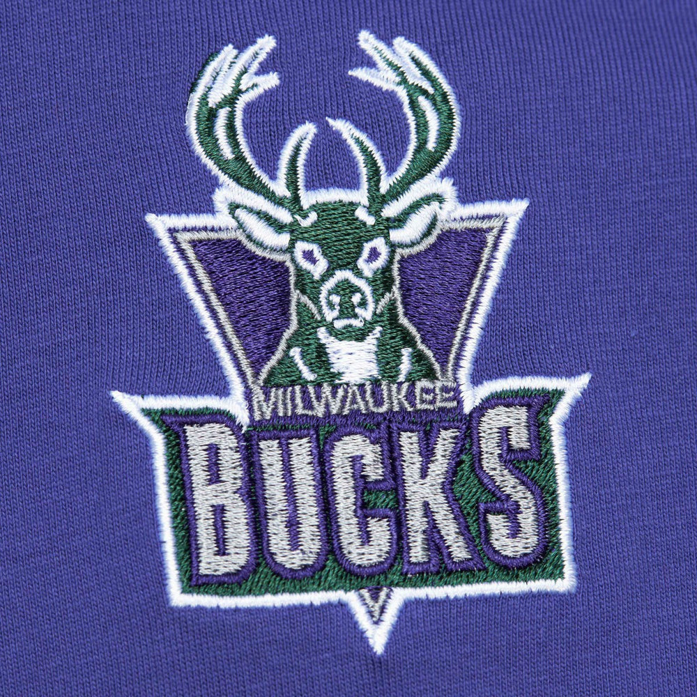 Milwaukee Bucks Hardwood Classics Team OG 2.0 Premium Vintage Logo T-Shirt Purple - Mitchell & Ness