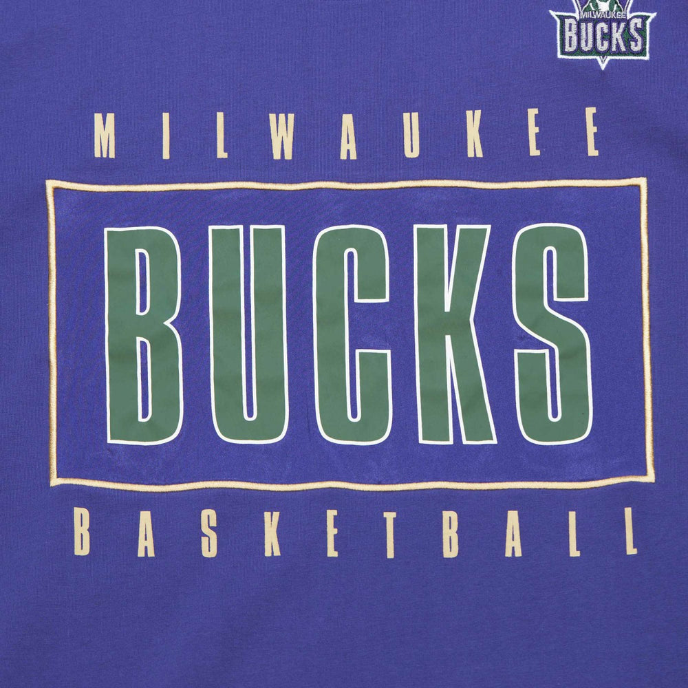 Milwaukee Bucks Hardwood Classics Team OG 2.0 Premium Vintage Logo T-Shirt Purple - Mitchell & Ness