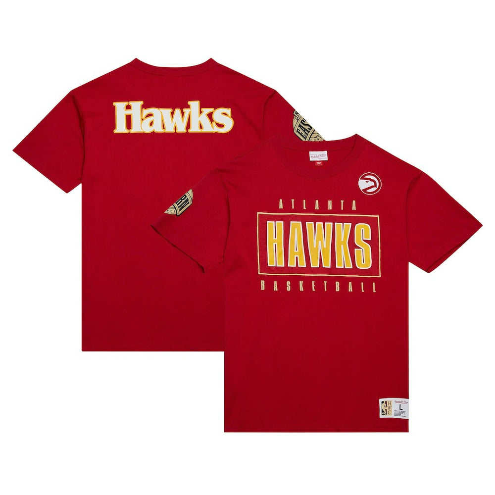 Atlanta Hawks Hardwood Classics Team OG 2.0 Premium Vintage Logo T-Shirt Red - Mitchell & Ness outlet