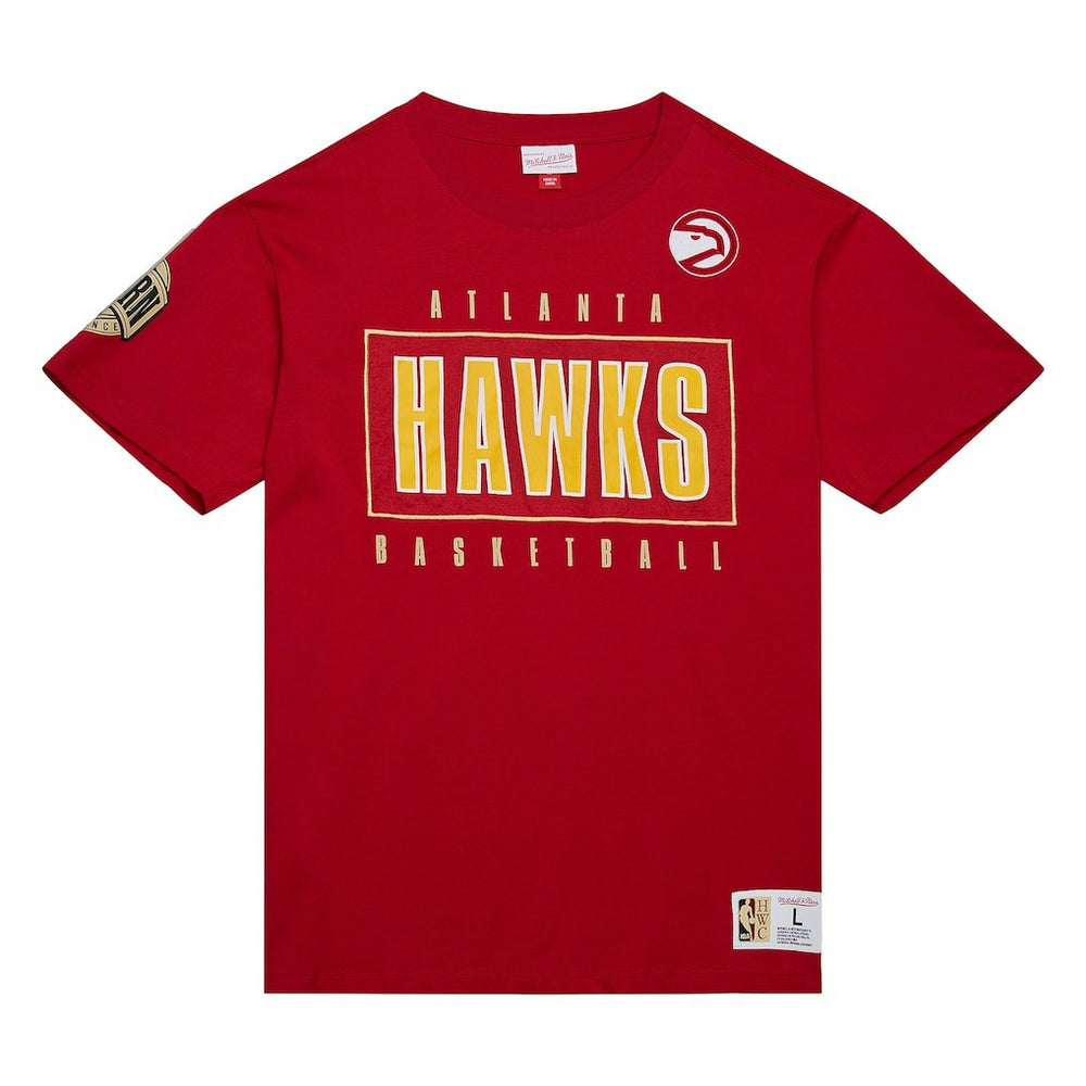 Atlanta Hawks Hardwood Classics Team OG 2.0 Premium Vintage Logo T-Shirt Red - Mitchell & Ness outlet