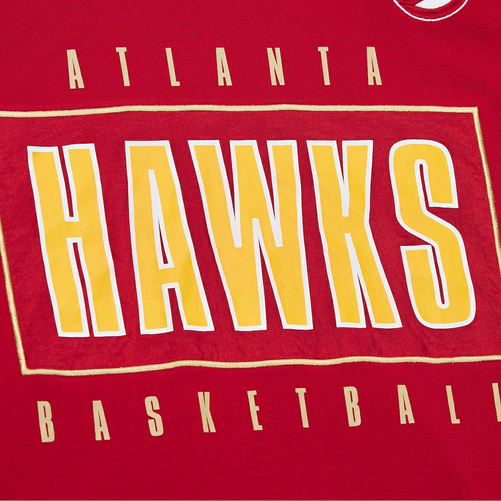 Atlanta Hawks Hardwood Classics Team OG 2.0 Premium Vintage Logo T-Shirt Red - Mitchell & Ness outlet