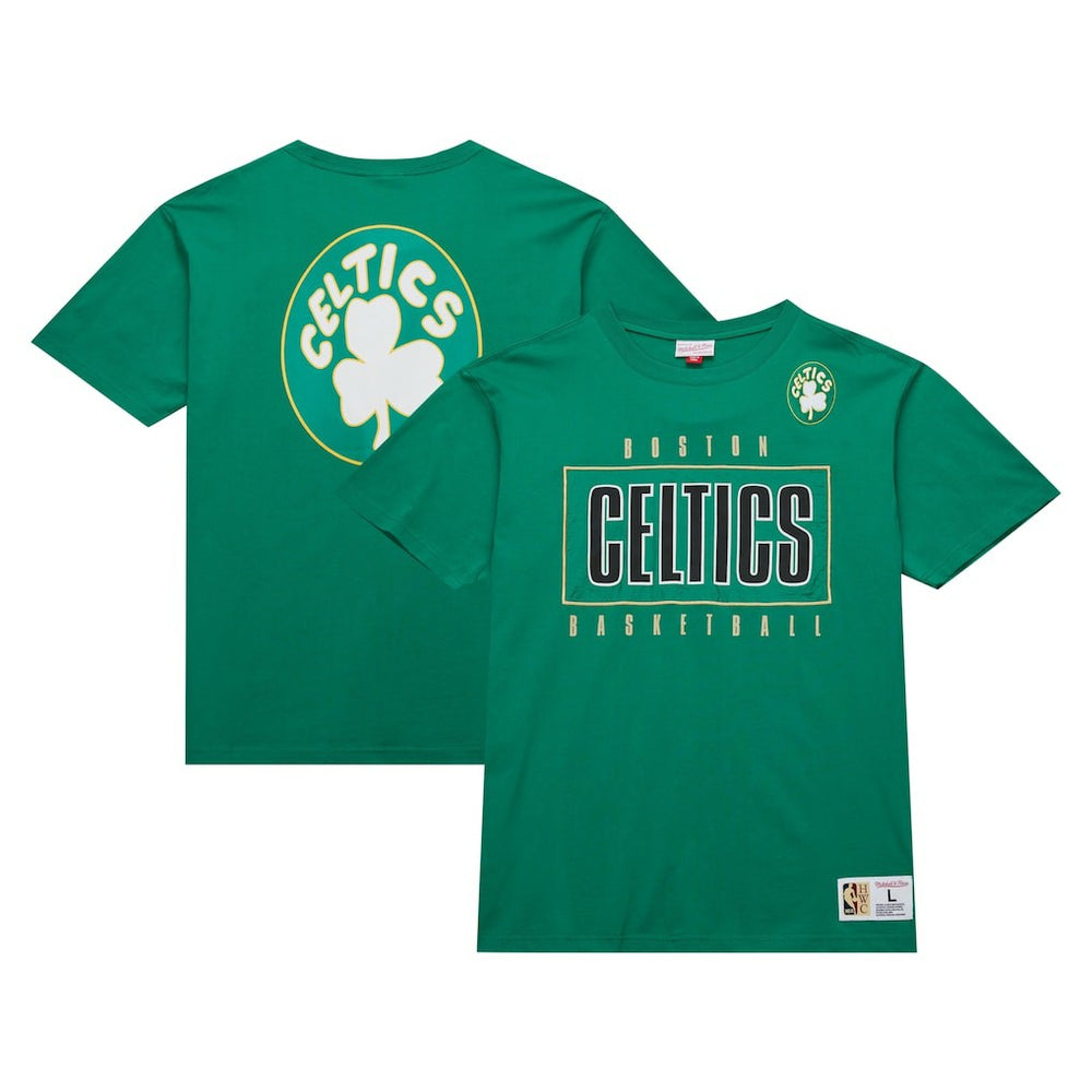 Boston Celtics Hardwood Classics Team OG 2.0 Premium Vintage Logo T-Shirt Kelly Green - Mitchell & Ness