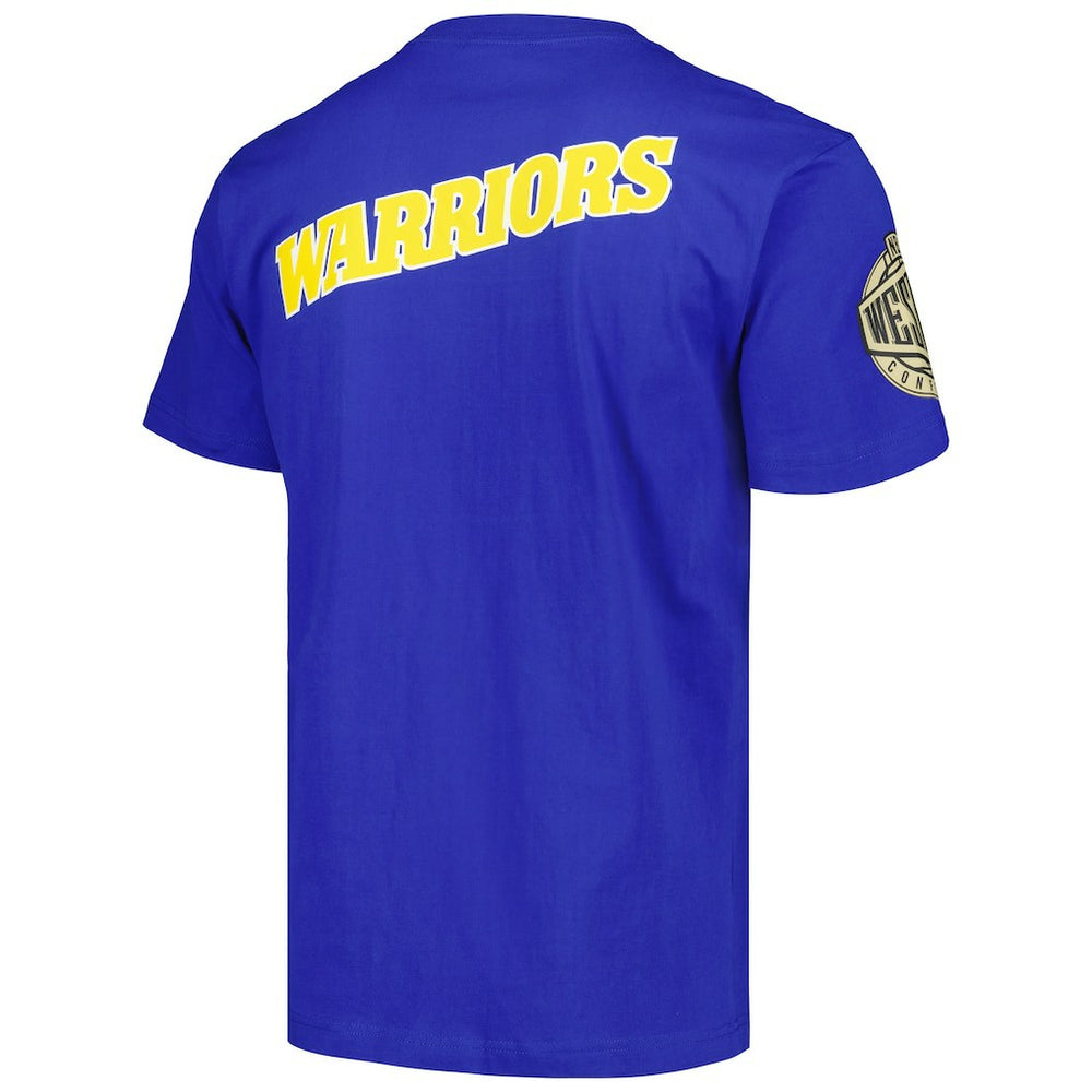 Golden State Warriors Hardwood Classics Team OG 2.0 Premium Vintage Logo T-Shirt Royal - Mitchell & Ness