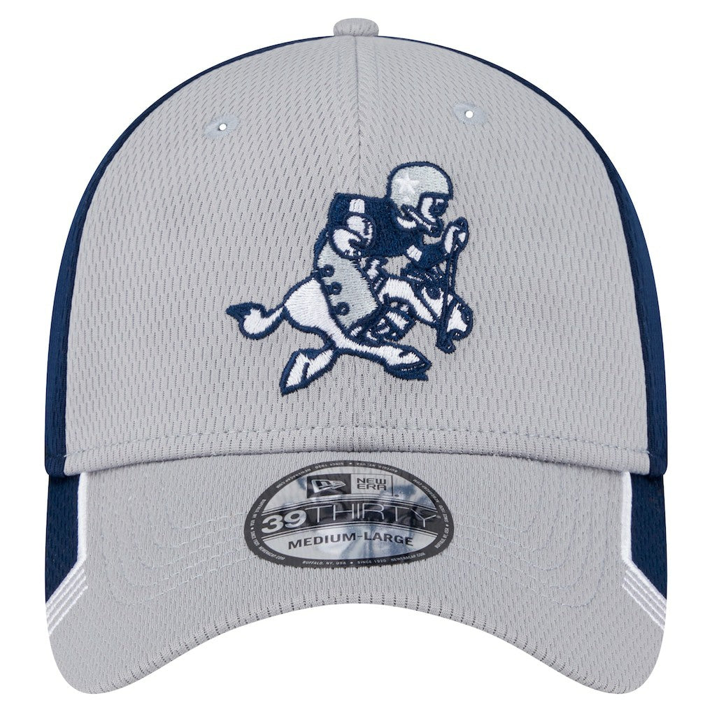 New Era Dallas Cowboys Gray Retro Joe Active Visor Trim 39THIRTY Flex Hat