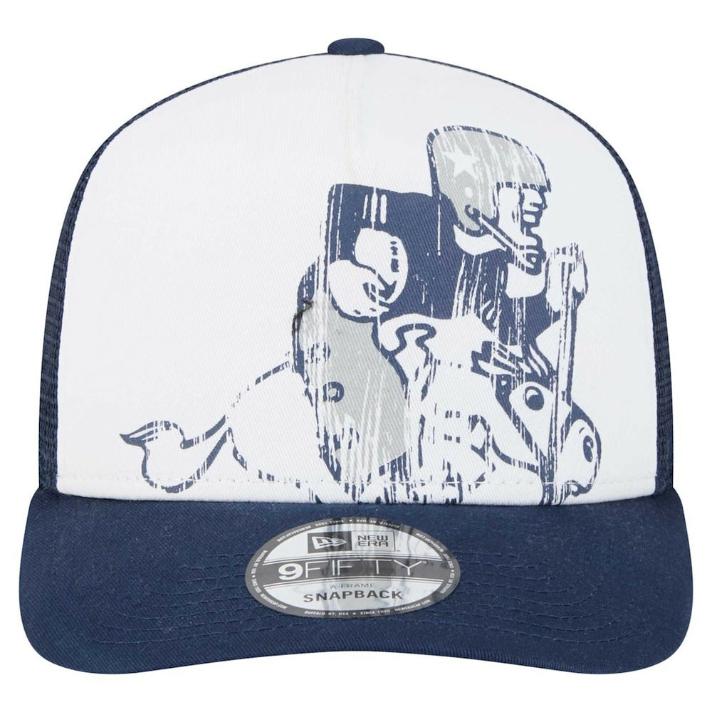 New Era Dallas Cowboys Distressed 9FIFTY A-Frame Snapback Hat - White/Navy Hats