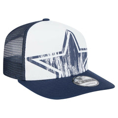 New Era Dallas Cowboys Distressed 9FIFTY A-Frame Snapback Hat - White/Navy Hats