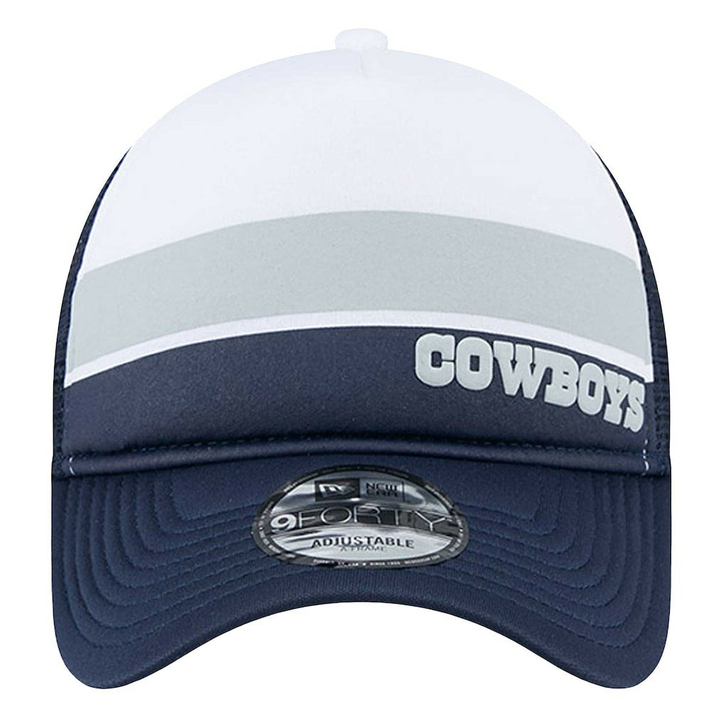 Dallas Cowboys New Era Sport Night Color Block 9FORTY A-Frame Trucker Adjustable Hat - White/Navy Hats