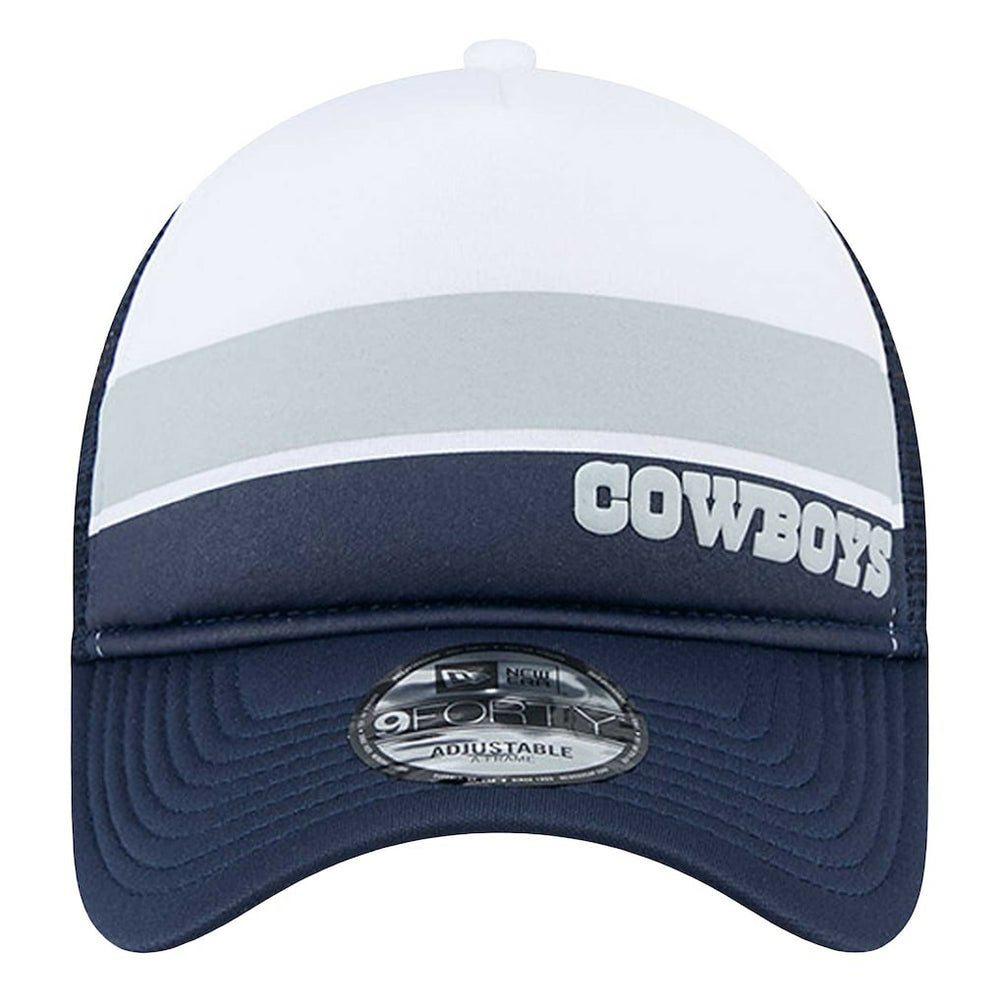 Dallas Cowboys New Era Sport Night Color Block 9FORTY A-Frame Trucker Adjustable Hat - White/Navy Hats