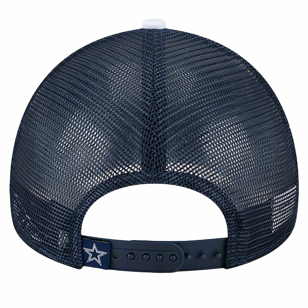Dallas Cowboys New Era Sport Night Color Block 9FORTY A-Frame Trucker Adjustable Hat - White/Navy Hats