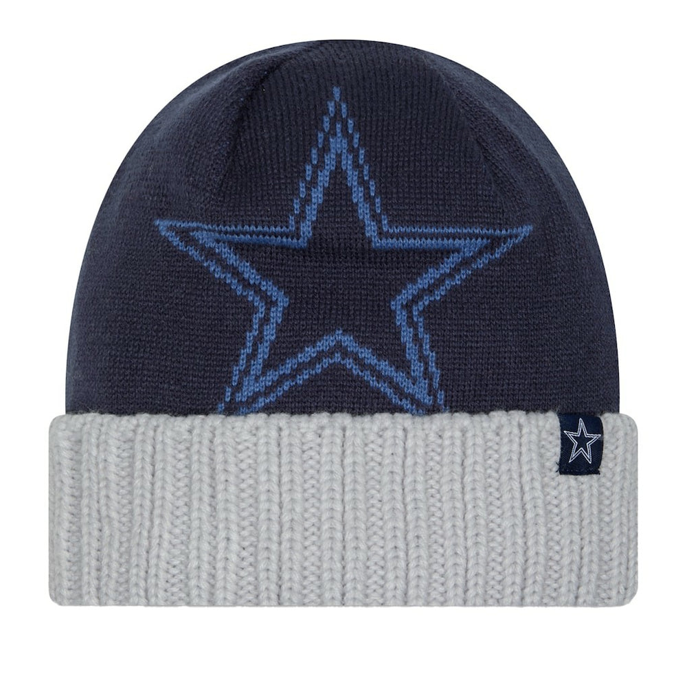 Dallas Cowboys New Era Oversize Cuffed Knit Hat - Navy/Gray Hats