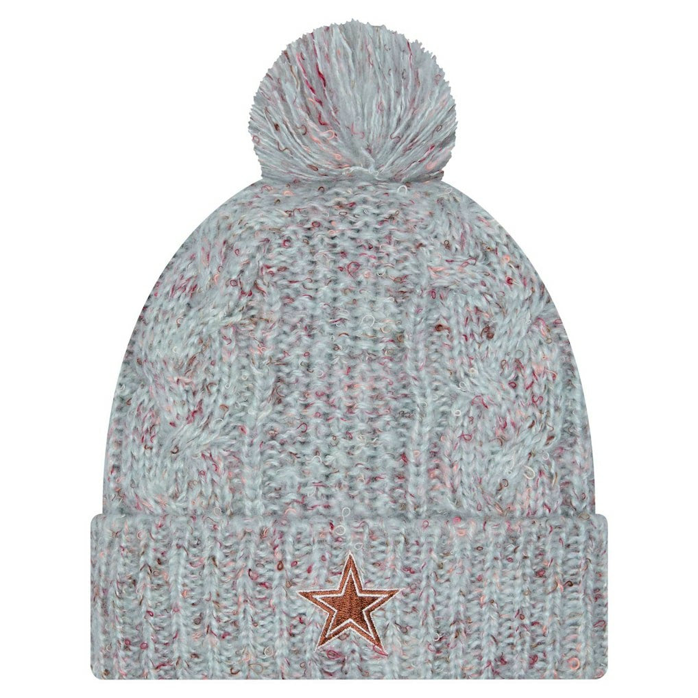 Dallas Cowboys New Era Women's Trendy Tone Cuffed Knit Hat with Pom - Blue Hats