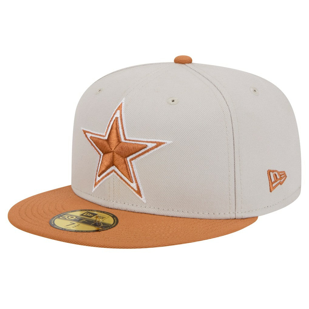 Dallas Cowboys New Era Two-Tone Color Pack 59FIFTY Fitted Hat - Stone/Brown Hats