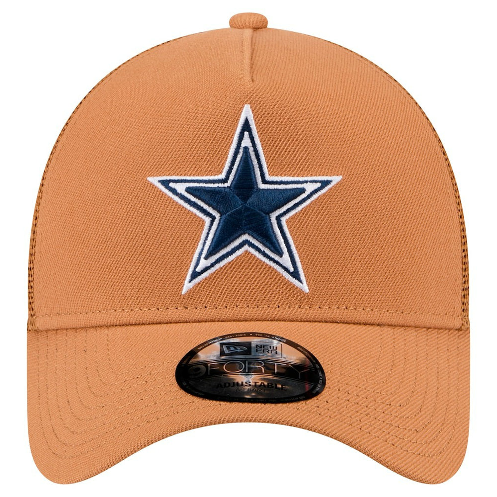Dallas Cowboys New Era Color Pack Side Patch A-Frame 9FORTY Adjustable Hat - Brown Hats