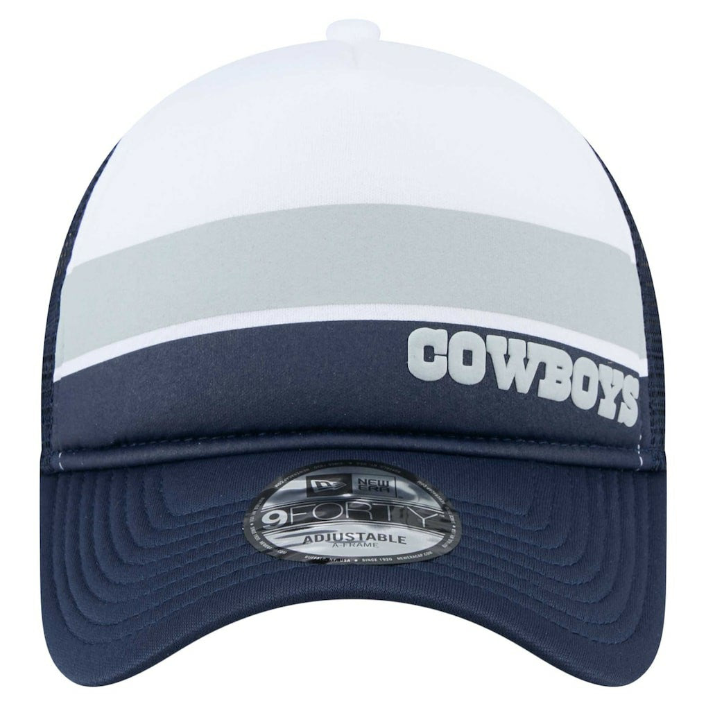 Dallas Cowboys New Era Youth Sport Night Color Block 9FORTY A-Frame Trucker Adjustable Hat - White/Navy Hats