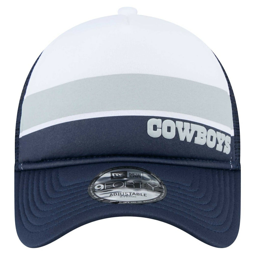 Dallas Cowboys New Era Youth Sport Night Color Block 9FORTY A-Frame Trucker Adjustable Hat - White/Navy Hats