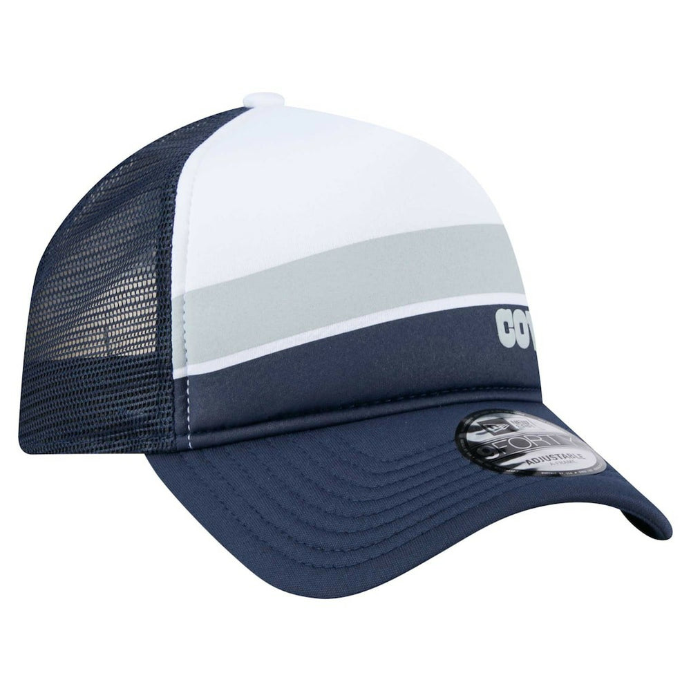 Dallas Cowboys New Era Youth Sport Night Color Block 9FORTY A-Frame Trucker Adjustable Hat - White/Navy Hats