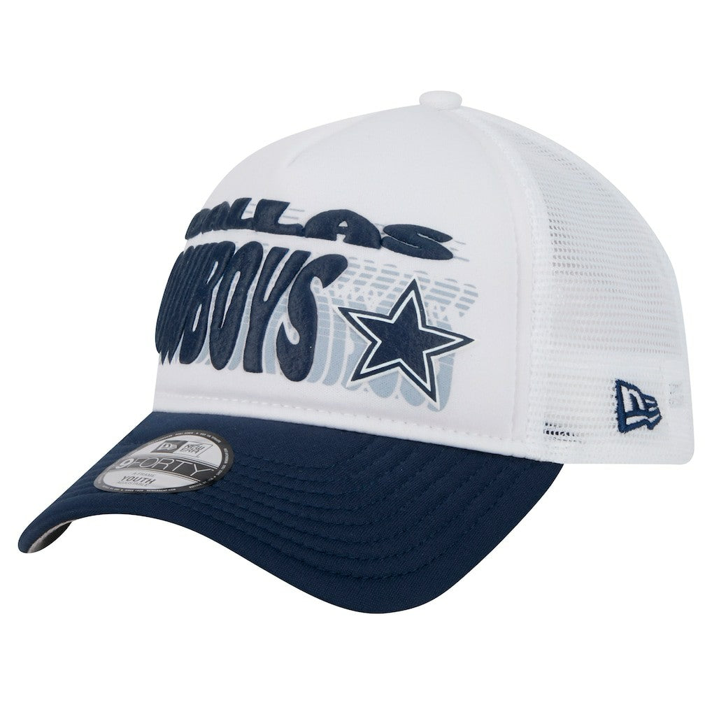 Dallas Cowboys New Era Preschool Team Printed A Frame 9FORTY Adjustable Hat - White Hats
