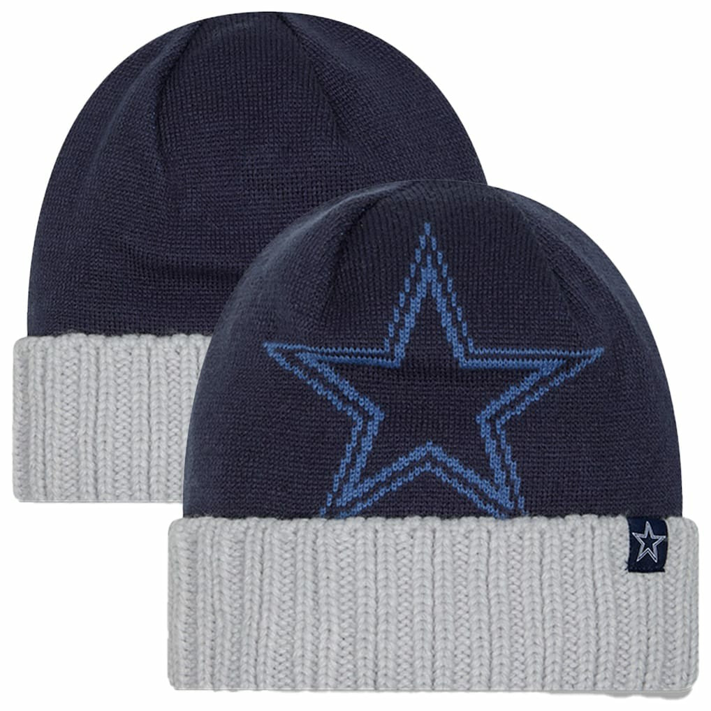 Dallas Cowboys New Era Youth Oversize Cuffed Knit Hat - Navy Hats
