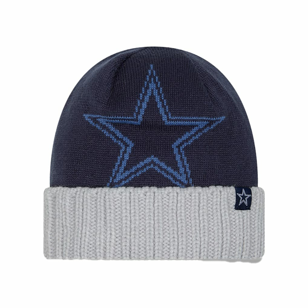 Dallas Cowboys New Era Youth Oversize Cuffed Knit Hat - Navy Hats
