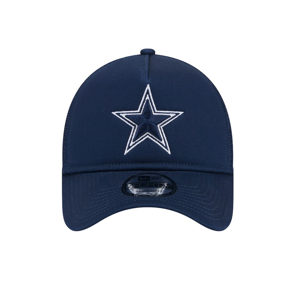 Dallas Cowboys New Era Main A-Frame Trucker 9FORTY Adjustable Hat - Navy Hats