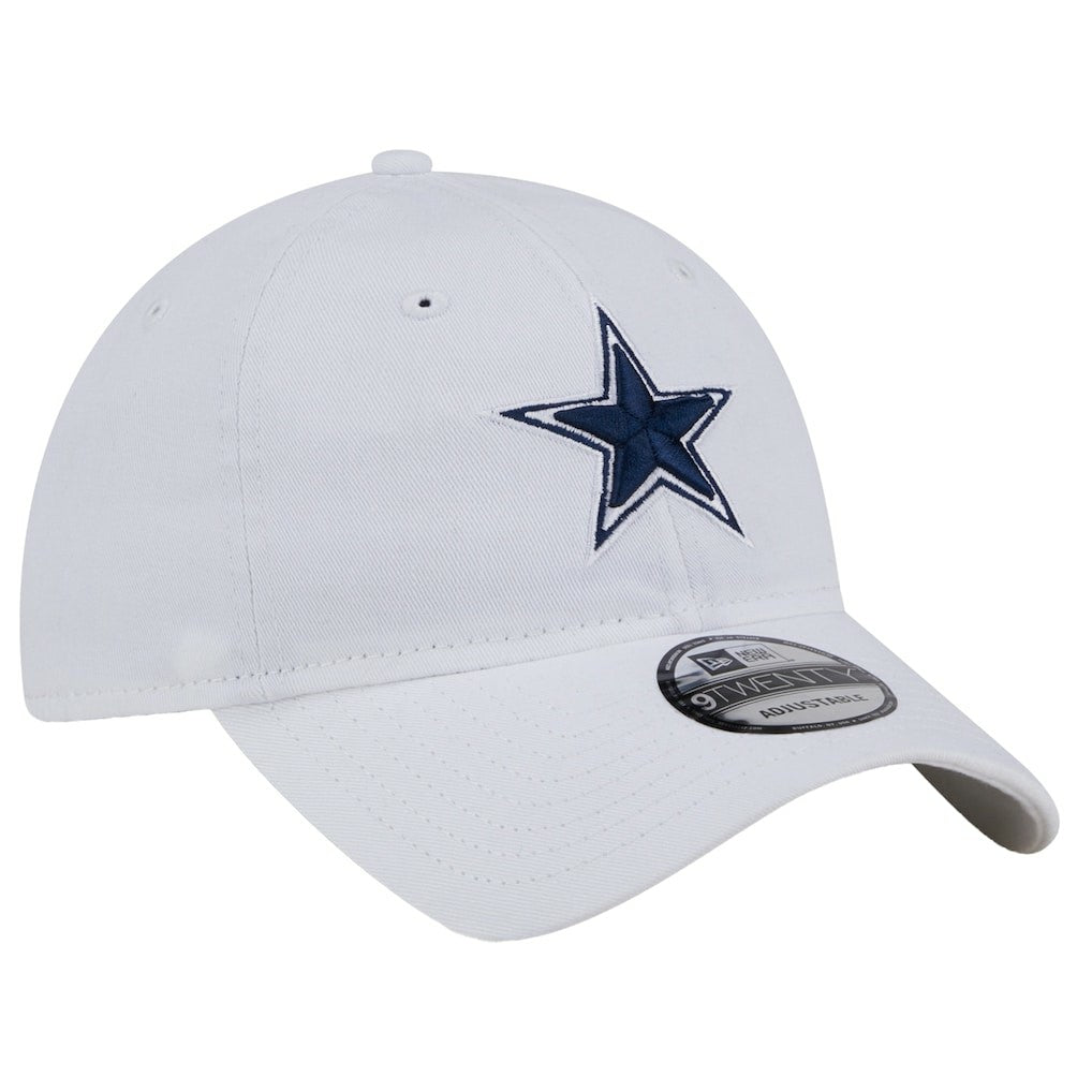 Dallas Cowboys New Era Main 9TWENTY Adjustable Hat - White Hats