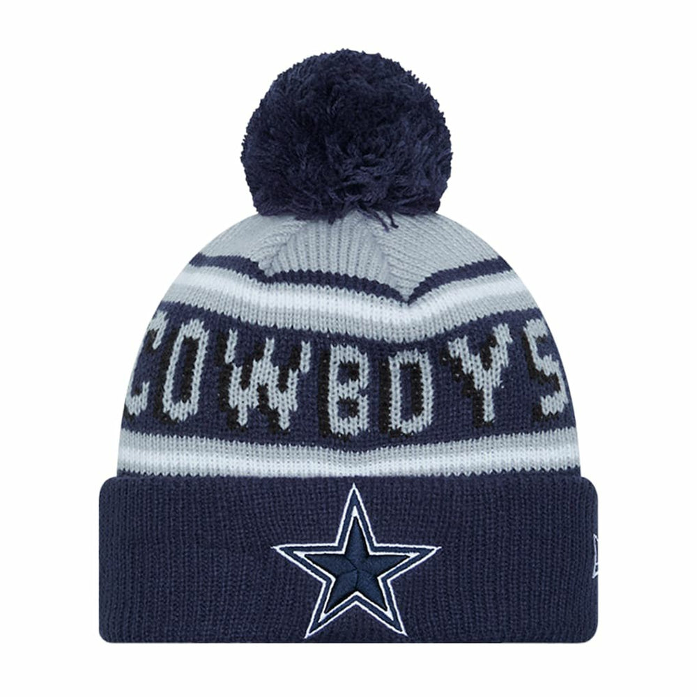 Dallas Cowboys New Era Preschool Main Wordmark Cuffed Knit Hat with Pom - Navy Hats