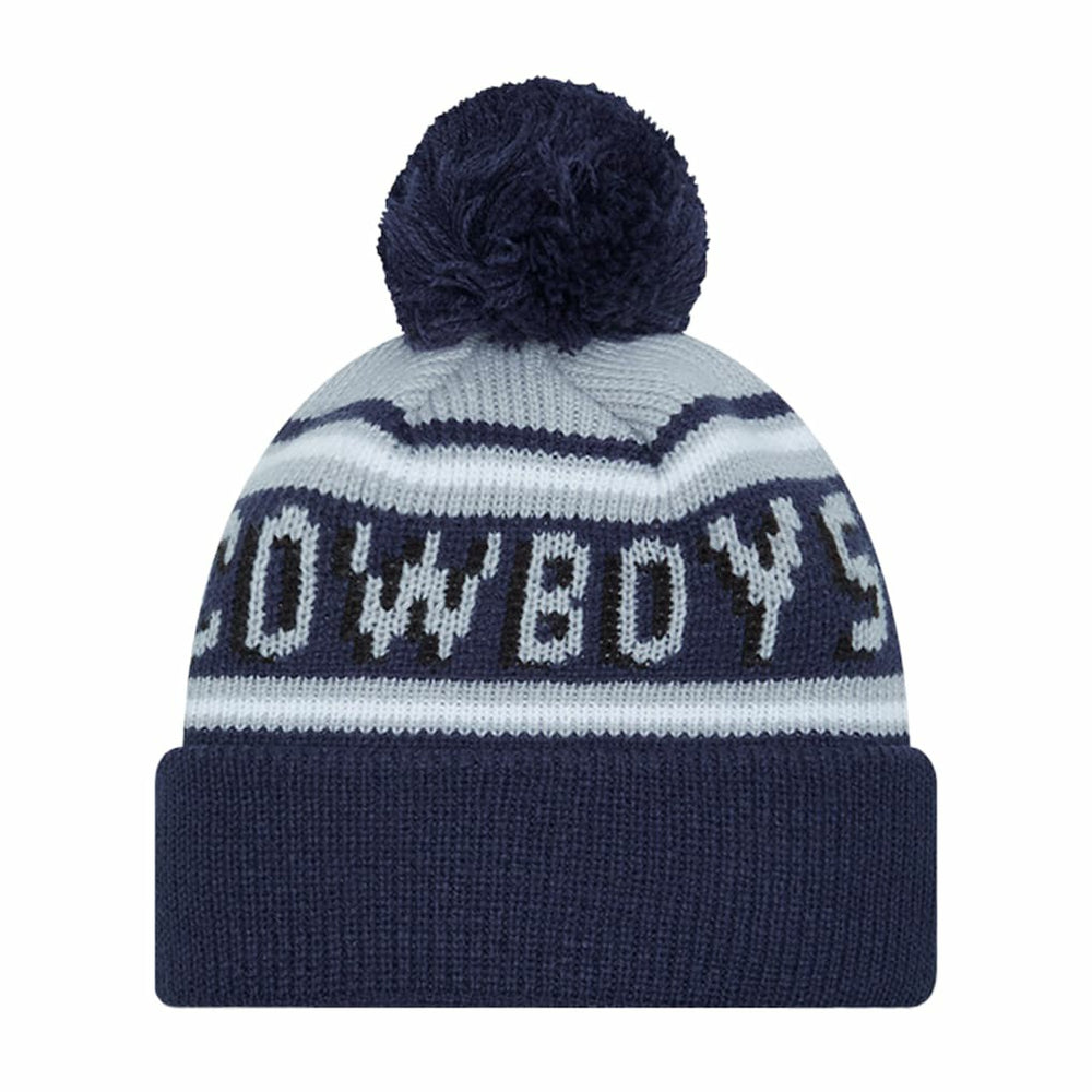 Dallas Cowboys New Era Preschool Main Wordmark Cuffed Knit Hat with Pom - Navy Hats