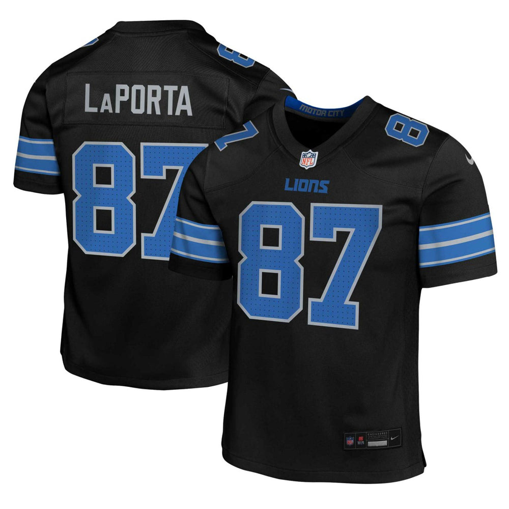 Sam LaPorta Detroit Lions Youth Game Jersey - Black Jerseys