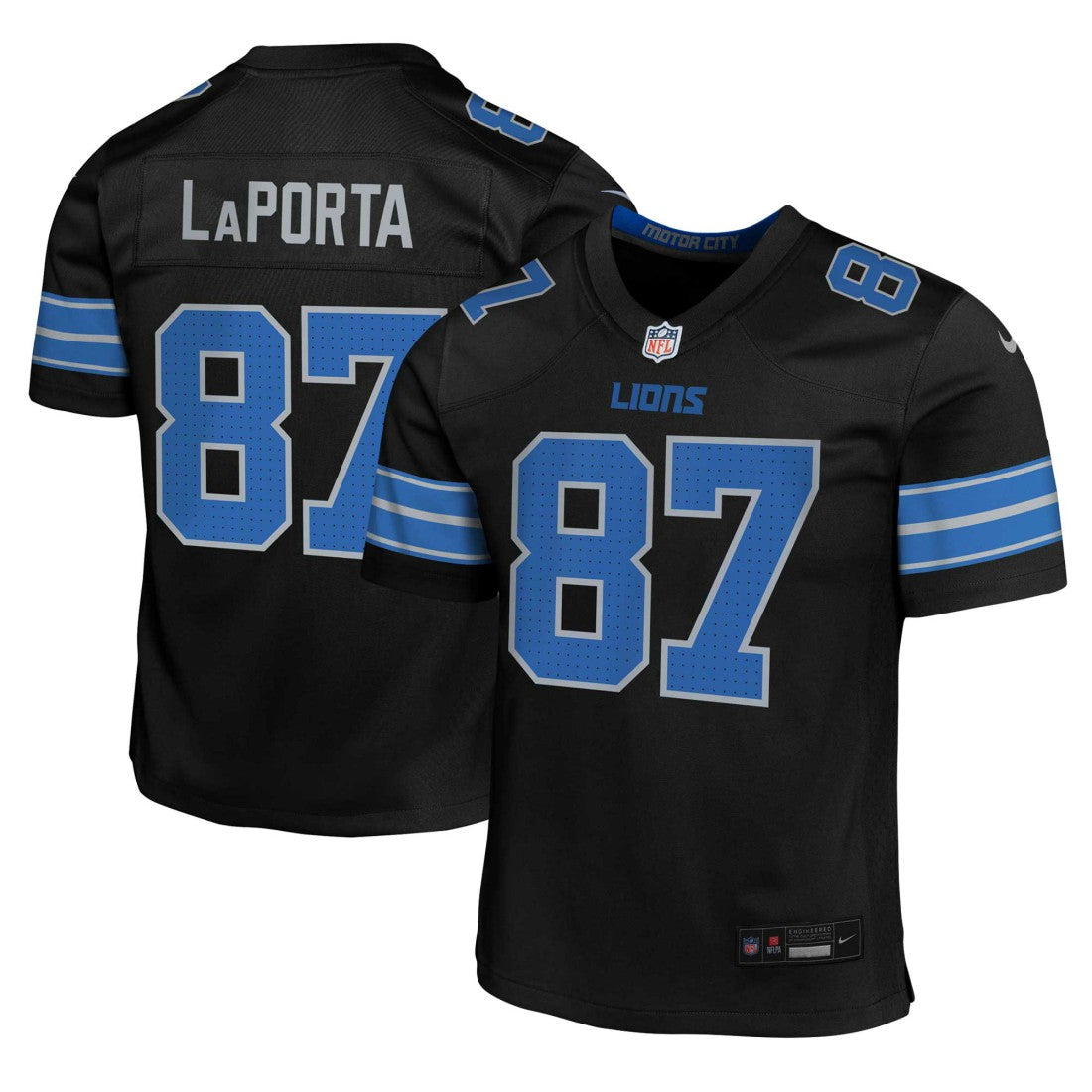 Sam LaPorta Detroit Lions Youth Game Jersey - Black Jerseys