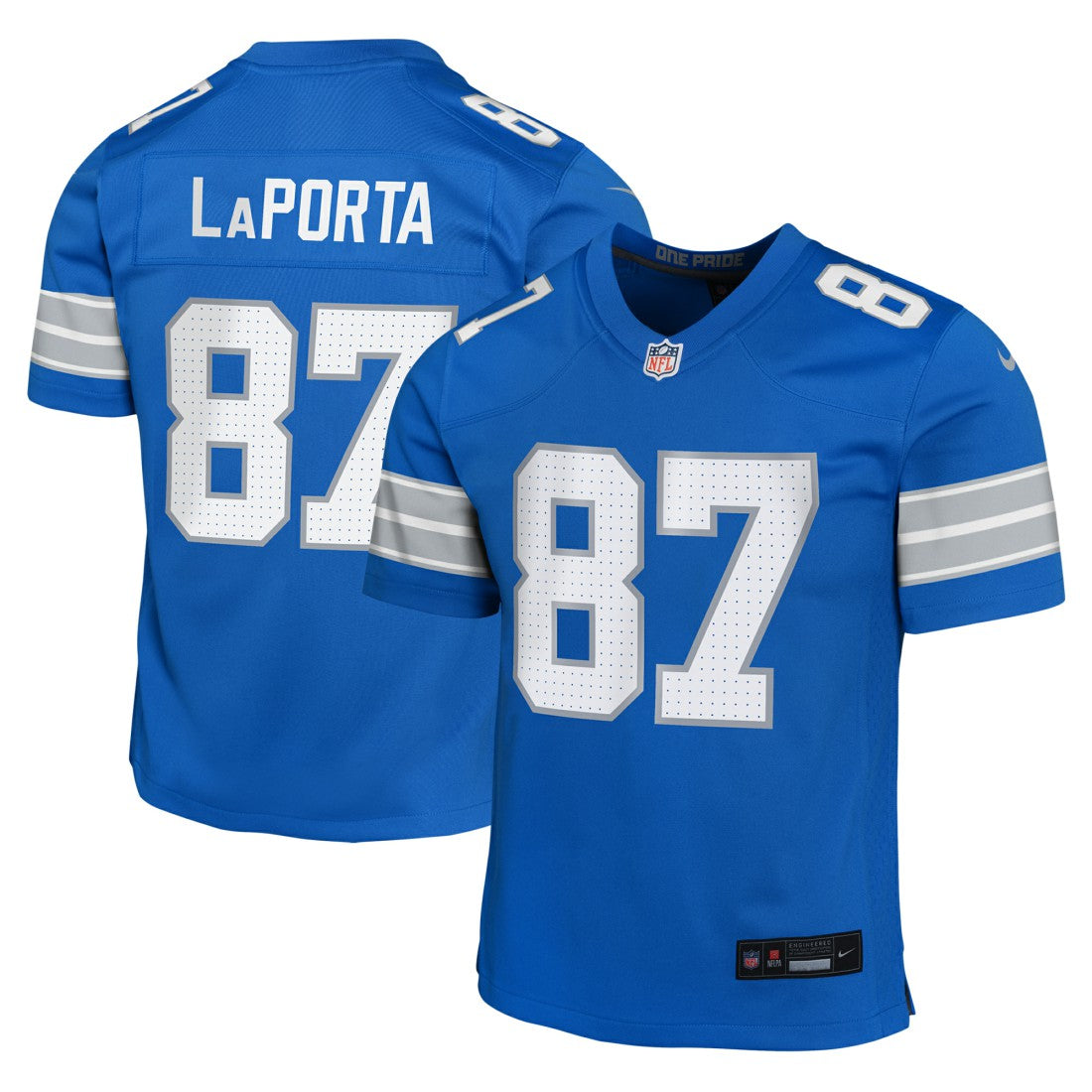 Sam LaPorta Detroit Lions Youth Game Jersey - Blue Jerseys