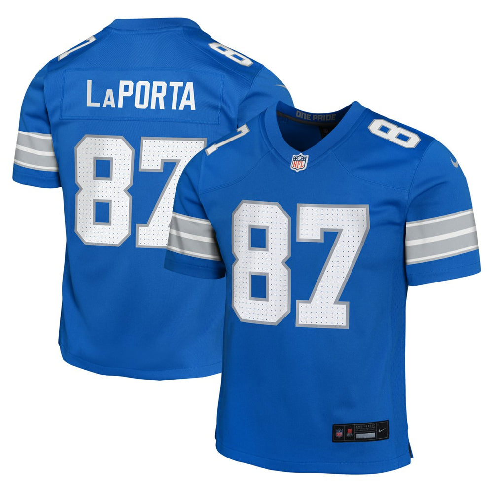 Sam LaPorta Detroit Lions Youth Game Jersey - Blue Jerseys